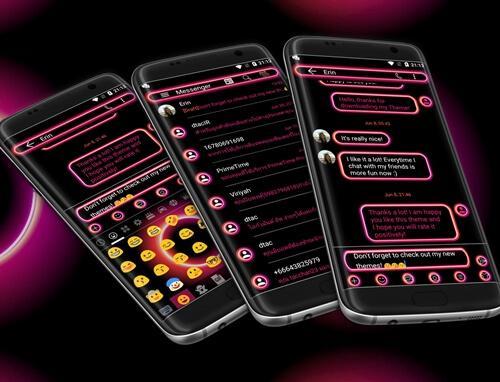 SMS Messages Retro Pink Theme - Image screenshot of android app