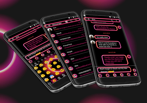 SMS Messages Retro Pink Theme - عکس برنامه موبایلی اندروید