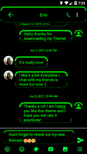 SMS Messages Neon Led Green - Image screenshot of android app