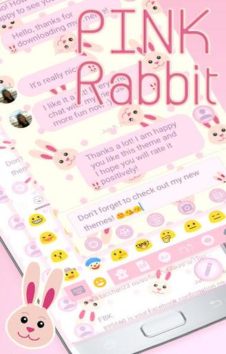 SMS Messages Rabbit Pink Theme - Image screenshot of android app