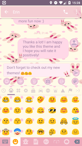 SMS Messages Rabbit Pink Theme - Image screenshot of android app