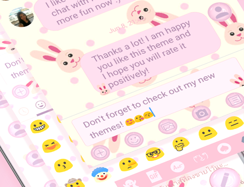 SMS Messages Rabbit Pink Theme - Image screenshot of android app