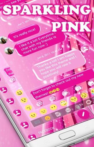 SMS Messages Sparkling Pink - Image screenshot of android app