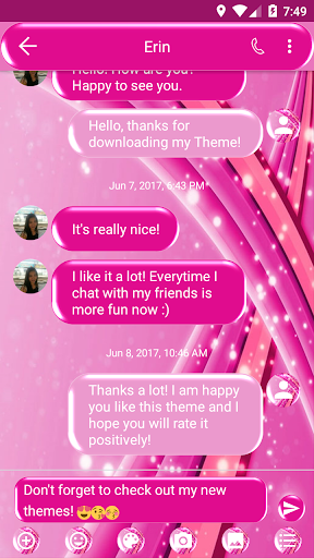 SMS Messages Sparkling Pink - عکس برنامه موبایلی اندروید