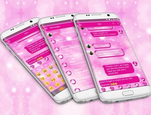 SMS Messages Sparkling Pink 2 - عکس برنامه موبایلی اندروید