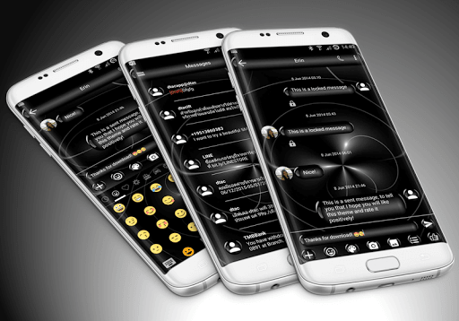 SMS Messages Spheres Black - Image screenshot of android app