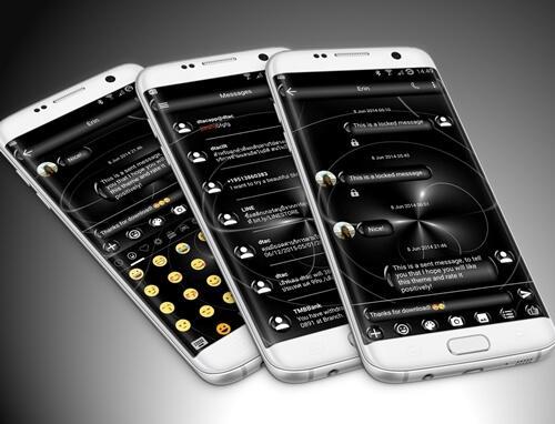 SMS Messages Spheres Black - Image screenshot of android app