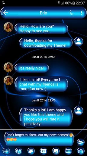 SMS Messages SpheresBlue Theme - Image screenshot of android app