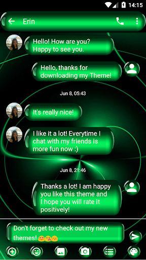 SMS Messages Spheres Green - Image screenshot of android app