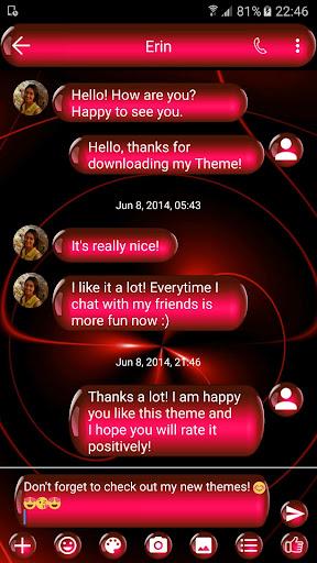 SMS Messages Spheres Red Theme - Image screenshot of android app