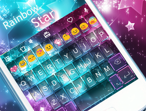 Rainbow Star Emoji Keyboard - عکس برنامه موبایلی اندروید
