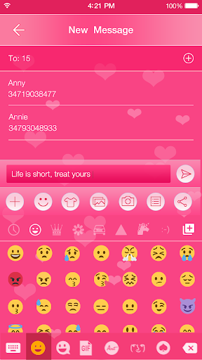 Sweet Pink Emoji keyboard Skin - عکس برنامه موبایلی اندروید