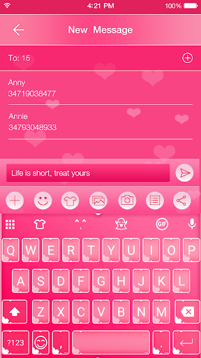 Sweet Pink Emoji keyboard Skin - عکس برنامه موبایلی اندروید