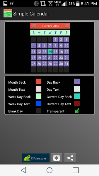 Simple Calendar Widget - Image screenshot of android app