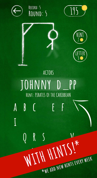 Hangman with hints! - Gameplay image of android game