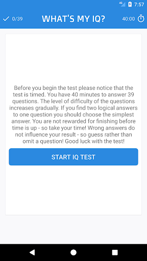 IQ Test with a Certificate - عکس بازی موبایلی اندروید