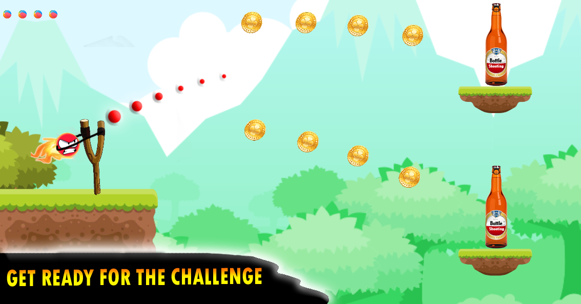 Knock Down Bottles :slingshot - Gameplay image of android game
