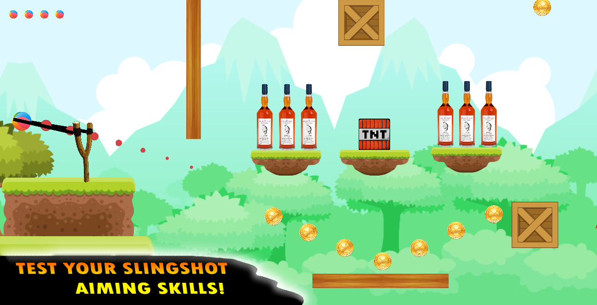 Knock Down Bottles :slingshot - عکس بازی موبایلی اندروید