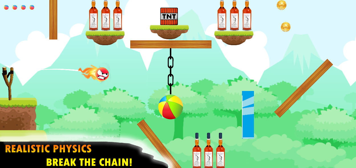 Knock Down Bottles :slingshot - عکس بازی موبایلی اندروید