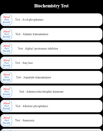 Blood Test Result - عکس برنامه موبایلی اندروید