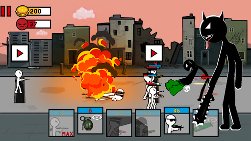 Stickman Trenches: World War 2 - Gameplay image of android game