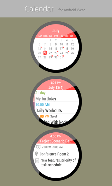 Calendar for Wear OS - Image screenshot of android app