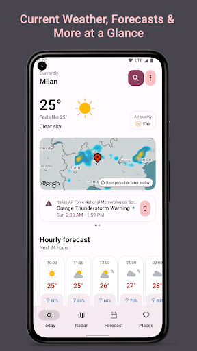 Weather Today - عکس برنامه موبایلی اندروید