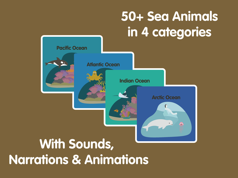 Learn Ocean Animals for kids - عکس برنامه موبایلی اندروید