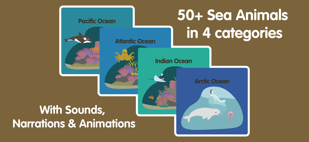 Learn Ocean Animals for kids - عکس برنامه موبایلی اندروید