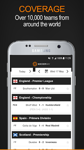 Soccerway - عکس برنامه موبایلی اندروید