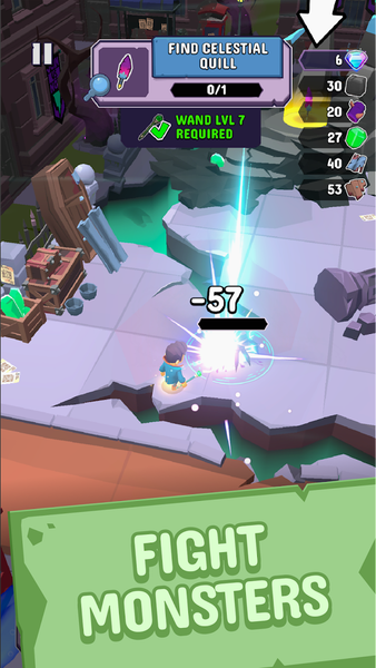 Wizario: Idle Survival - Gameplay image of android game