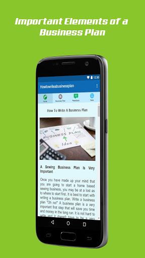 How To Write A Business Plan - Image screenshot of android app