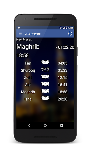 UAE (Emirates) Prayer Times - Image screenshot of android app