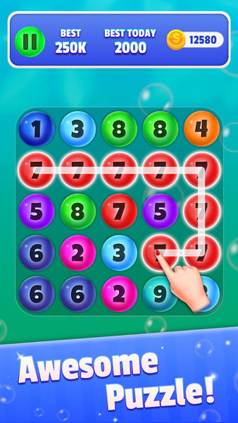 Pop It - Merge Number Bubbles - Gameplay image of android game