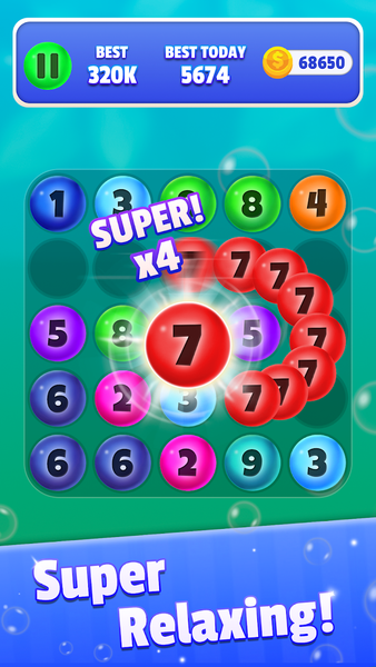 Pop It - Merge Number Bubbles - Gameplay image of android game