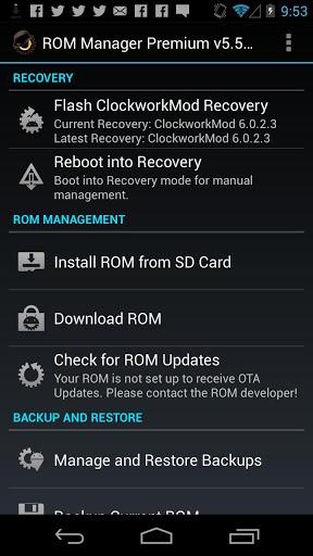 ROM Manager - عکس برنامه موبایلی اندروید