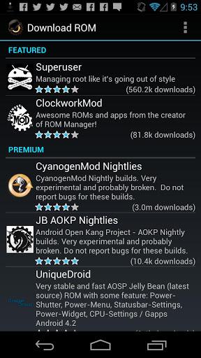 ROM Manager For Android - Download | Bazaar