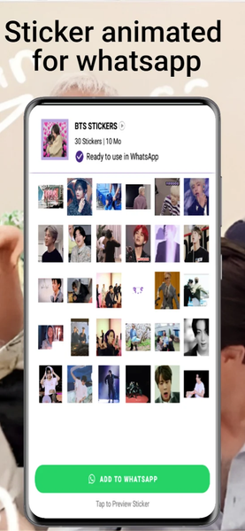 BTS Animated WhatsSticker 2023 - Image screenshot of android app