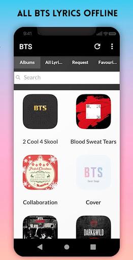 BTS Lyrics Songs & Wallpapers - Image screenshot of android app
