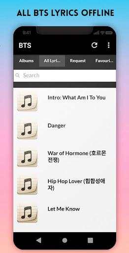 BTS Lyrics Songs & Wallpapers - Image screenshot of android app