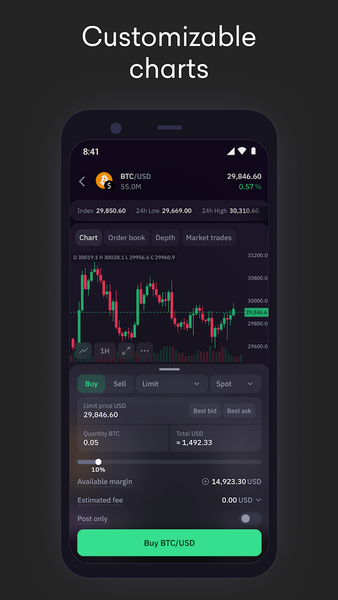 Kraken Pro: Crypto & Stocks - Image screenshot of android app