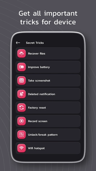 Mobile Secret : Tricks & Info - عکس برنامه موبایلی اندروید