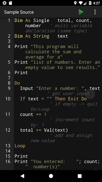 BASIC Programming Compiler - عکس برنامه موبایلی اندروید