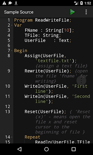Pascal Programming Compiler - Image screenshot of android app