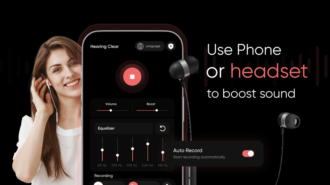 Hearing Clear: Sound Amplifier - عکس برنامه موبایلی اندروید