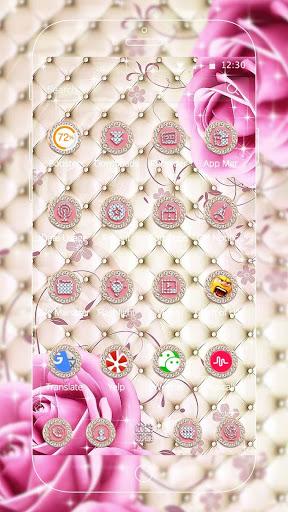 Pink Diamond Rose Theme - عکس برنامه موبایلی اندروید
