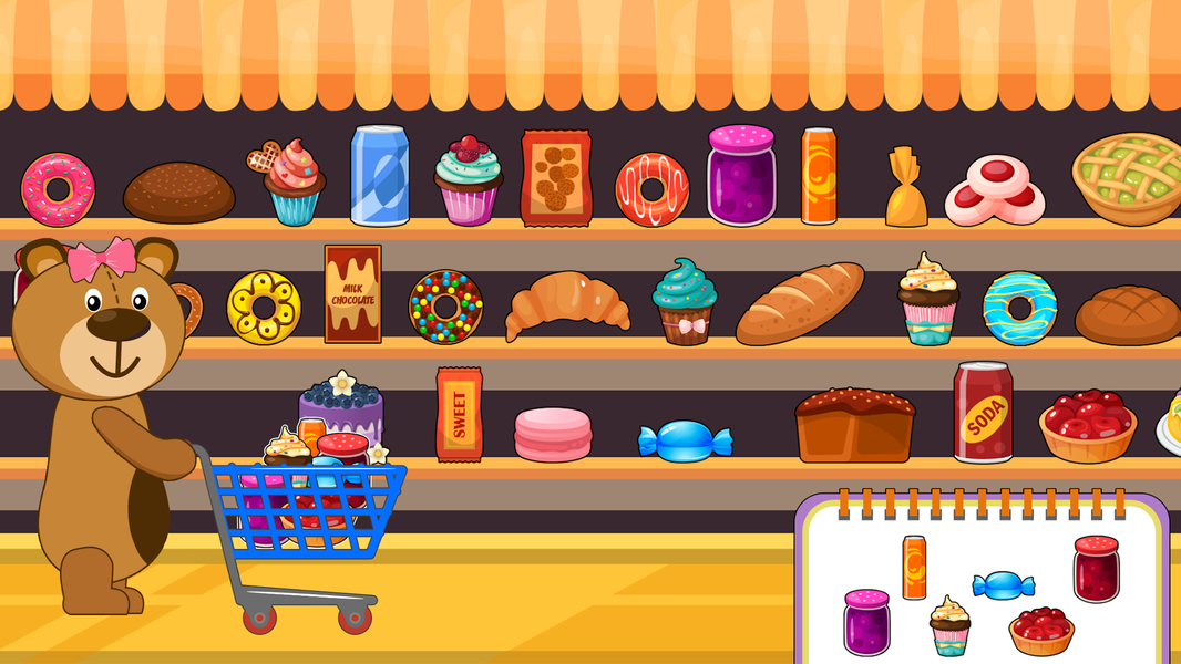 Panda’s Bear Supermarket Games - Gameplay image of android game