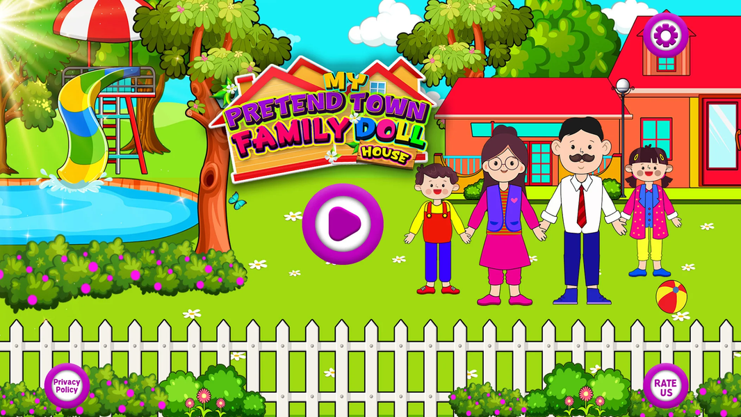 Pretend Town Family Doll House - Gameplay image of android game