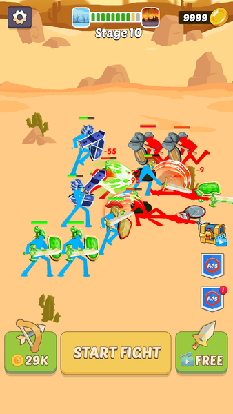 Epic super stickman merge - Gameplay image of android game