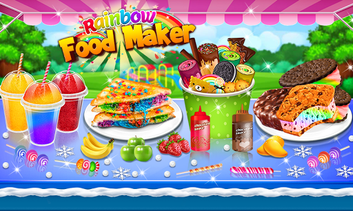 Ice Cream Rolls Maker- Rainbow Sandwich Food Stall - Gameplay image of android game